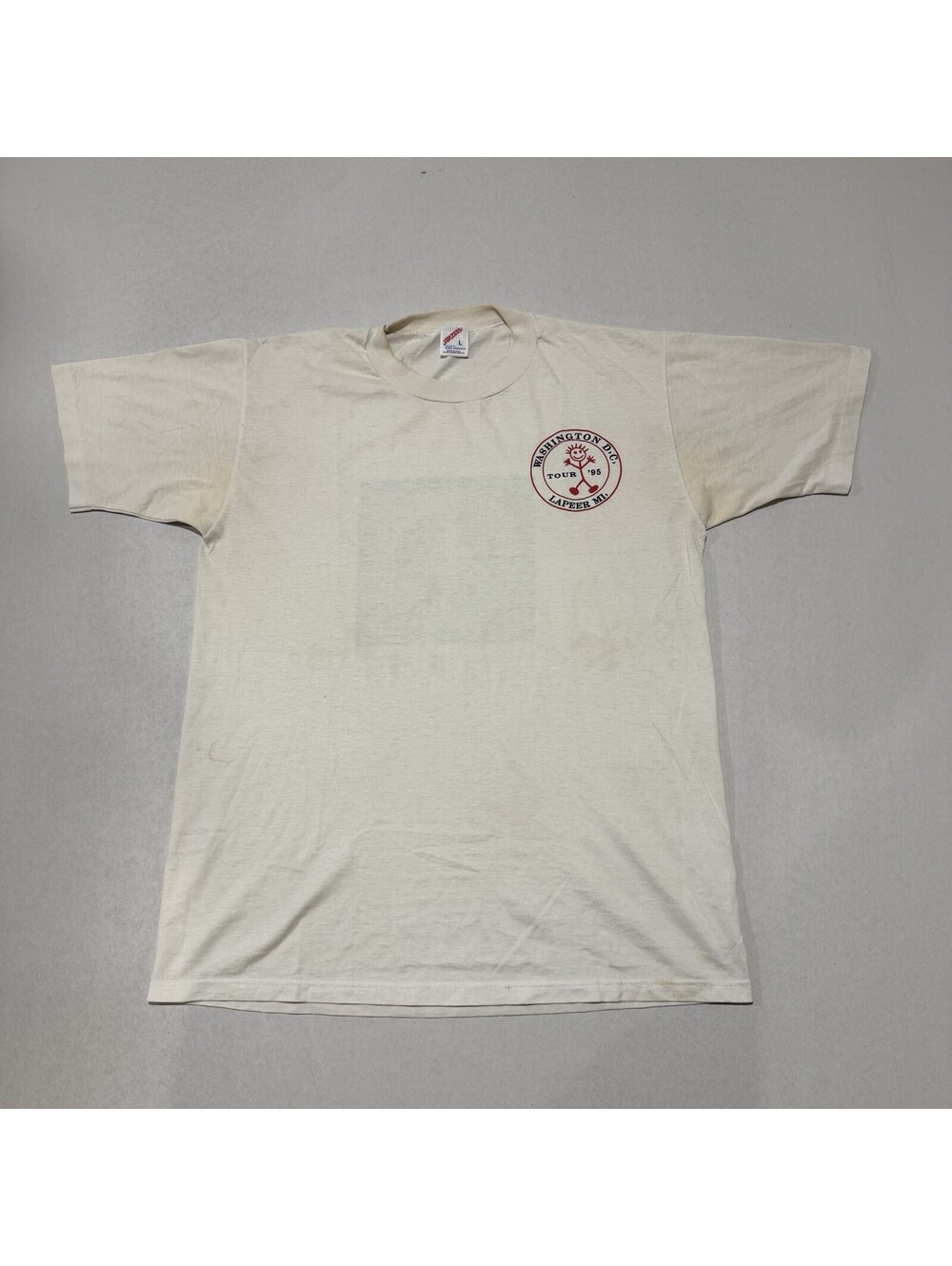 Vintage 1995 Washington DC Tour T Shirt Lapeer Michigan Peace Sign Size L Men’s